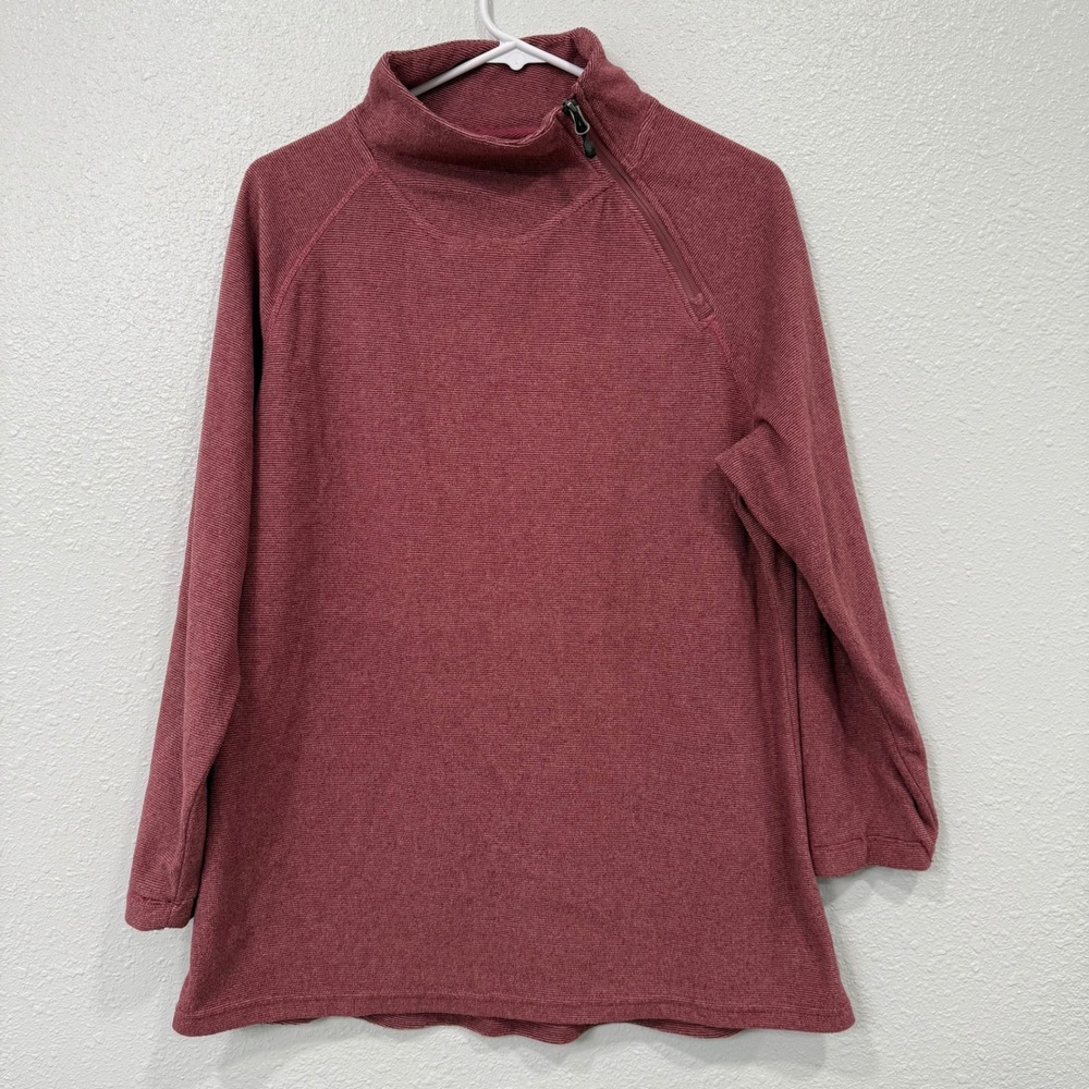 Stillwater Supplyβ Burgundy Mock Neck 1/4 Zip Pullover Sweatshirt Womens M